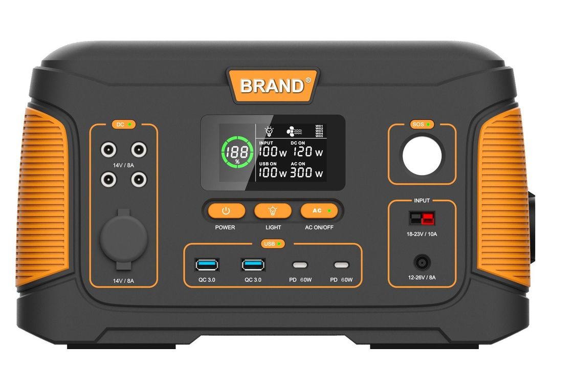 होम/ आउटडोर/ कैंपिंग सौर पोर्टेबल पावर स्टेशन यूएसबी 650W 22.2V 28.6ah रिचार्जेबल