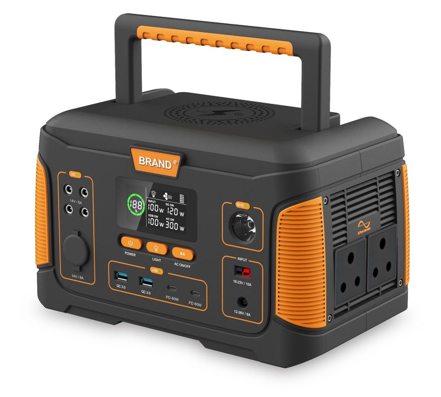 होम/ आउटडोर/ कैंपिंग सौर पोर्टेबल पावर स्टेशन यूएसबी 650W 22.2V 28.6ah रिचार्जेबल