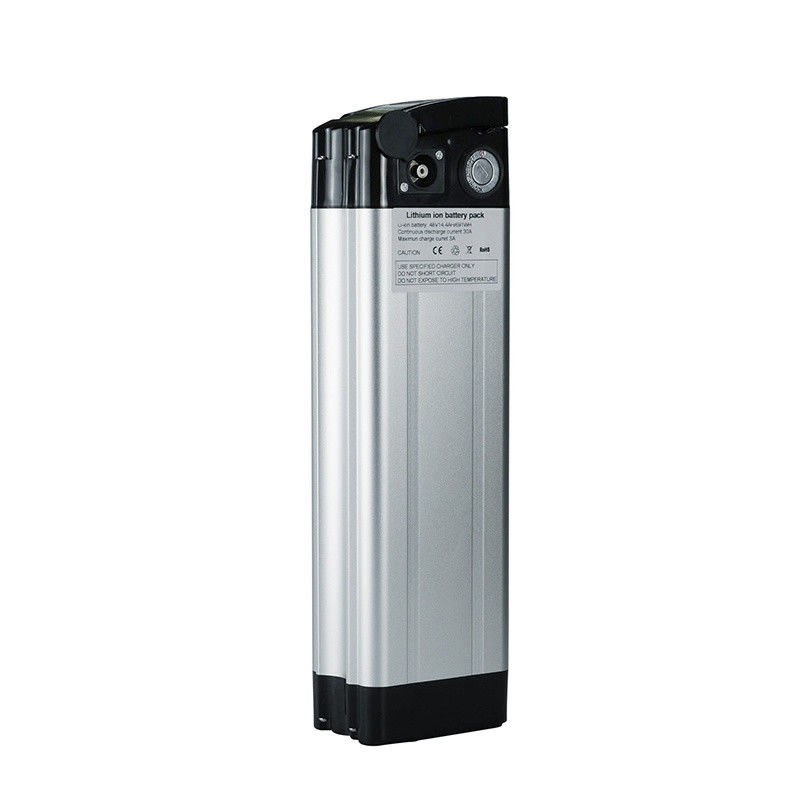 36V 13ah 468 Wh सिल्वर फिश ईबाइक बैटरी टॉप डिस्चार्ज आरसीए चार्जिंग पोर्ट