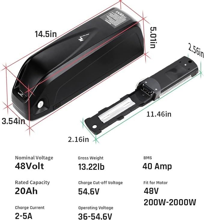 36V Ebike Hailong डाउनट्यूब लिथियम बैटरी इलेक्ट्रिक बाइक के लिए यूएसबी चार्जर के साथ शामिल