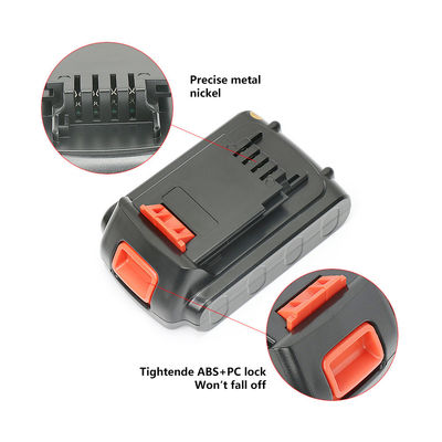 रिचार्जेबल ब्लैक एंड डेकर पावर टूल बैटरी 20V 3000mAh ली आयन सेल