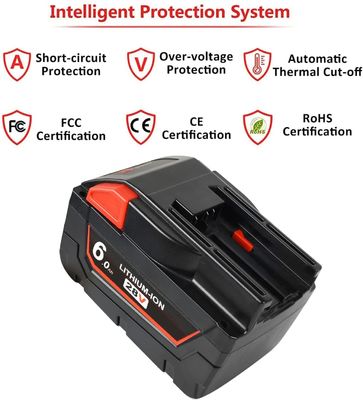 मिल्वौकी 48-11-2830 M28 पावर टूल प्रतिस्थापन के साथ संगत 28V 6000mAh पावर टूल बैटरी स्थापित करने में आसान